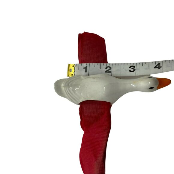 Geese Shape Salt And Pepper And Napkin Rings Vintage White Ceramic Set Of 14 - Picture 8 of 14